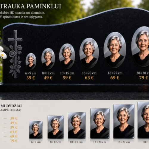 Nuotrauka paminklui ant aliuminio