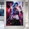 Jinx anime paveikslas ant metalo – Arcane energija ir neoninė estetika | SublimateIt.lt
