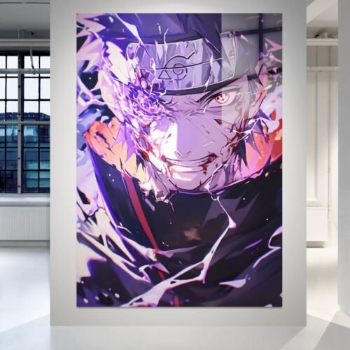 Itachi Uchiha anime paveikslas ant metalo – Naruto HD spauda su liepsnų efektu | SublimateIt.lt