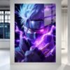 Kakashi Hatake anime paveikslas ant metalo – Naruto HD spauda su žaibo efektu | SublimateIt.lt