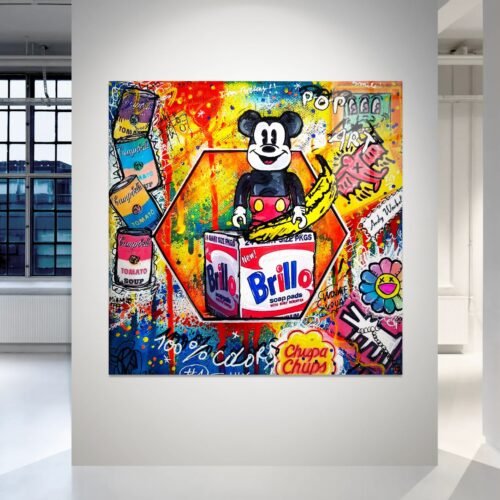 Pop Culture Mix pop art paveikslas ant aliuminio – HD spauda ant metalo, kvadratinis formatas | SublimateIt.lt