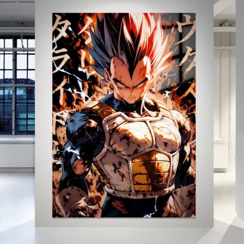 Vegeta Power Mode anime paveikslas ant aliuminio – energijos ir jėgos kupinas kūrinys HD spaudoje | SublimateIt.lt
