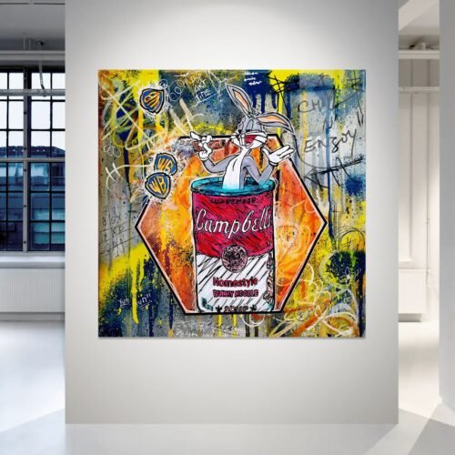 Bugs Campbell pop art paveikslas ant aliuminio – HD spauda ant metalo, kvadratinis formatas | SublimateIt.lt