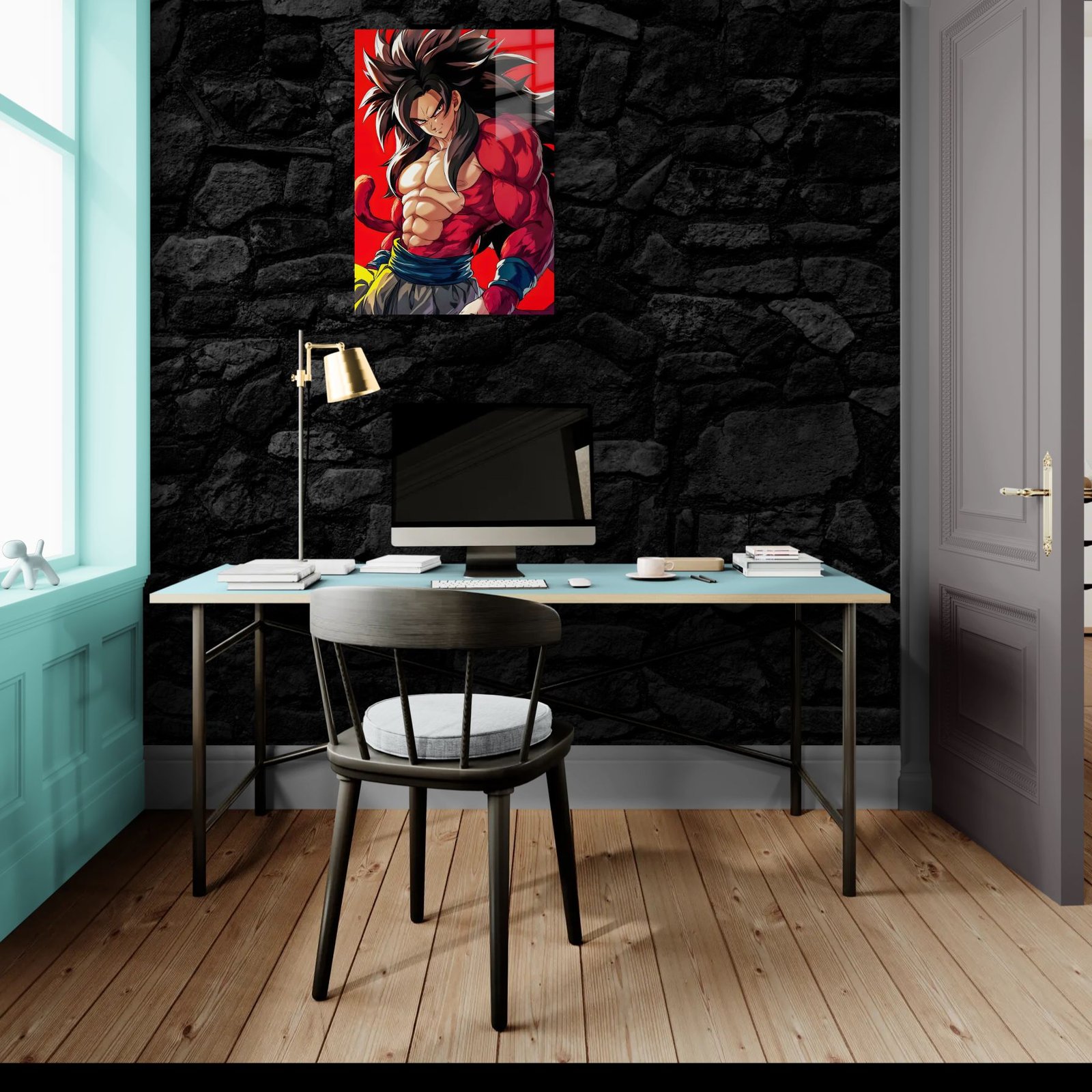 Goku Super Saiyan 4 – anime paveikslas ant metalo - Image 2