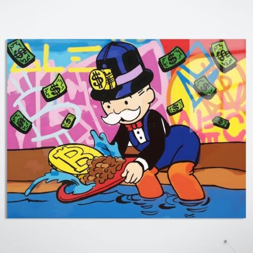 Bitcoin Gold Rush pop art paveikslas ant aliuminio – HD spauda ant metalo | SublimateIt.lt