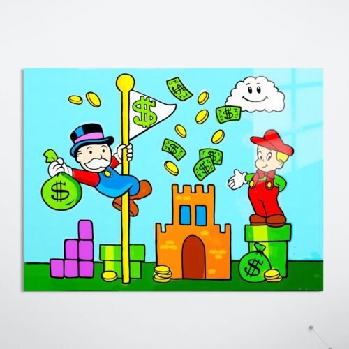 Money Level Up pop art paveikslas ant aliuminio – HD spauda ant metalo | SublimateIt.lt