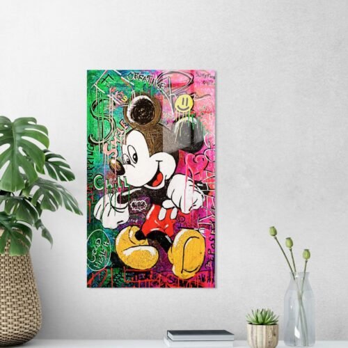 Spalvingas Mickey Mouse graffiti paveikslas