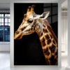 Giraffe Noir – žirafos portretas ant metalo su HD spauda | SublimateIt.lt