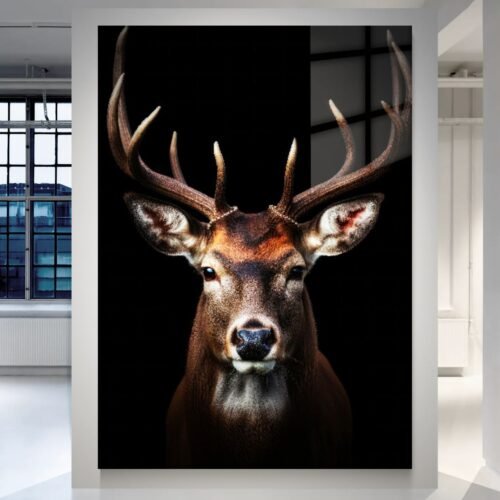 Stag Noir – elnio portretas ant metalo su HD spauda | SublimateIt.lt