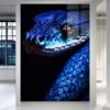 Blue Serpent Noir – mėlynos gyvatės portretas ant metalo su HD spauda | SublimateIt.lt