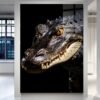 Crocodile Noir Cold Authority – krokodilo paveikslas ant metalo juodame fone | SublimateIt.lt