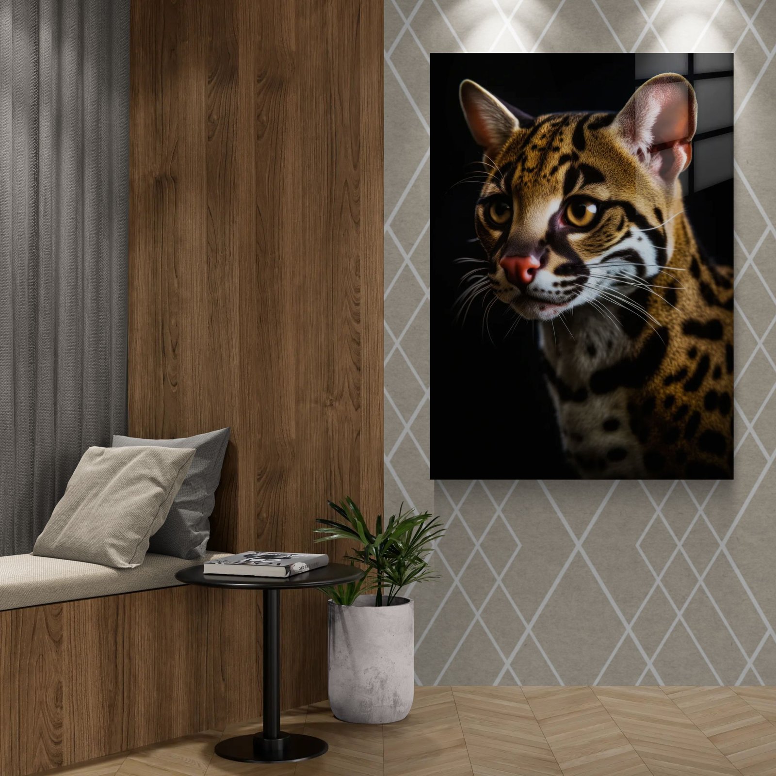 Ocelot – laukinio gyvūno paveikslas ant metalo - Image 3