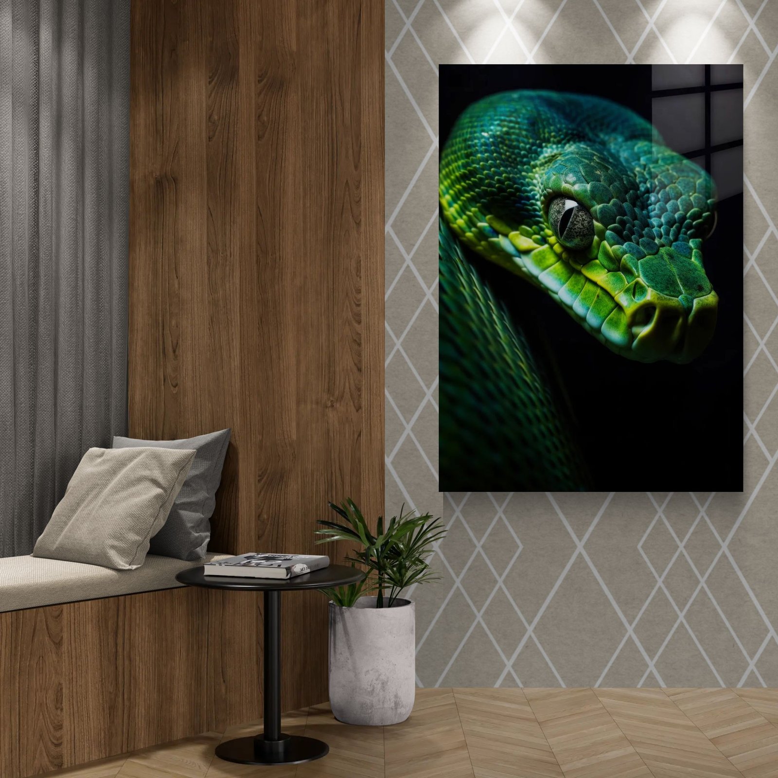 Gyvatė – egzotiško gyvūno paveikslas ant metalo - Image 3