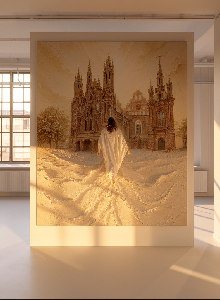 „THE RETURN TO ST. ANNE“ – Jėzaus Kristaus paveikslas prie Šv. Onos bažnyčios ant aliuminio - Image 2